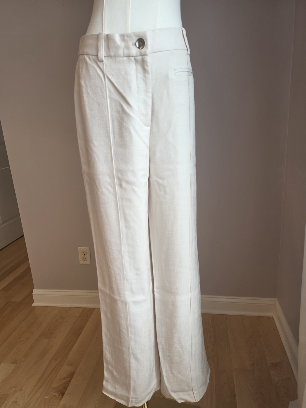 Club Monaco Cream Wide-Leg Trousers